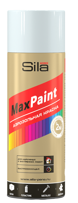 Sila HOME Max Paint, белый глянцевый, краска аэрозольная