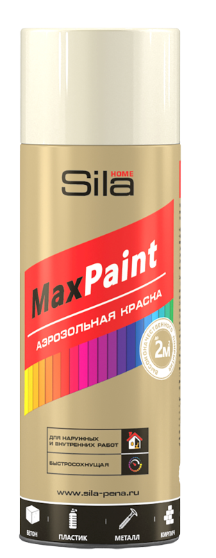 Sila HOME Max Paint, бежевая глянцевая, краска аэрозольная